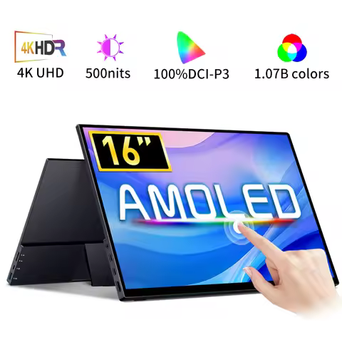 16inch 4K OLED Portable Monitor Touchscreen 16:10 3840*2400p 500Nits Metal Narrow Bezel External Mon