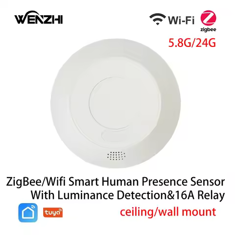 ZigBee/Wifi 5.8/24G MmWave Radar Human Presence Motion Sensor Switch Light Luminosity Detection 110/