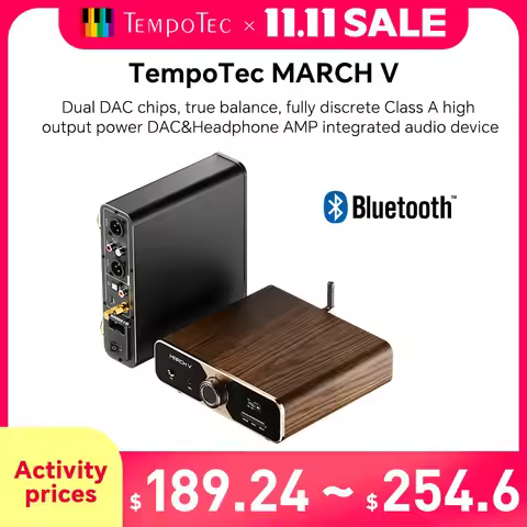 TempoTec MARCH V-M5 USB Bluetooth DAC& Class A Headphone AMP,Coaxial,SPDIF optical In, 4.4BAL,6.35PO