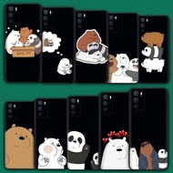 Soft Silicone Painted Print Case for OPPO A16 A16S A16K A16E A96 A76 E66S12 We bare bears Black Soft Phone Case