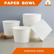 50PCS Paper Bowl Disposable Food Storage Environmentally 260cc 320cc 520cc 850cc 1000cc