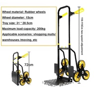 Heavy Duty Stair Climber Hand Truck and Dolly 200KG Capacity Heavy-Duty Trolley Cart with Telescopin