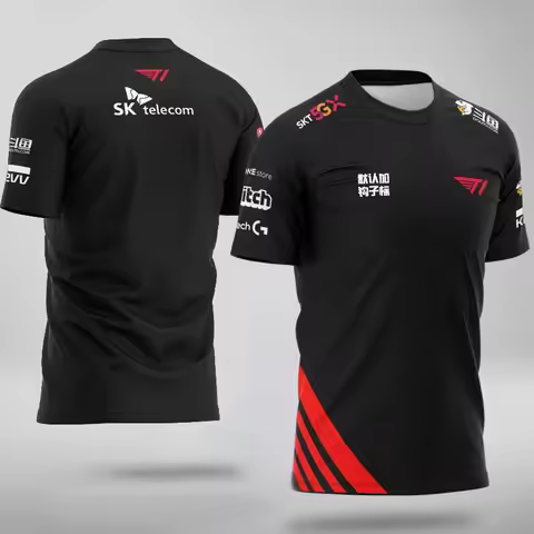 LCK 2020 LoL Spring Season SKT T1 Pro Player Team Jersey T Shirt Uniform Faker Shirts SKTT1 T-shirt 