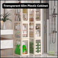 3 Doors 6 Layer Slim Storage Cabinet Transparent Slim Cabinet Stackable Multipurpose Cabinet 夾縫收納櫃
