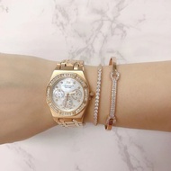 優雅八角型錶盤鋯石石英女手錶配手鏈手鐲套裝