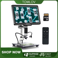 TOMLOV DM501 10.1 Inch LCD HDMI Digital Microscope 1300X with Polarizer 64GB 24MP Soldering Microsco