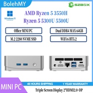 SZBOX MINI PC AMD Ryzen 5 3550H 5300U 5500U DDR4 64GB M.2 2280 SSD WiFi5 BT4.2 Triple 4K Display Gam
