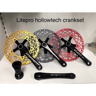 Litepro Plus Hollow Crankset 53T ,56T Spider Chainring (READY STOCK)