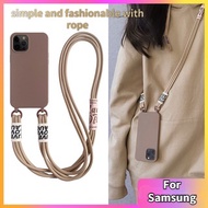 【Ready Stock】Sling Case Samsung S21 S30 S31 S20Plus S20Ultra Note20Plus S20FE S20Plus S20Ultra anti-fall all-inclusive soft case Milk Tea lanyard case