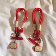 phone wrist strap handphone sling strap New black buckle apple pendant mobile phone lanyard big red 