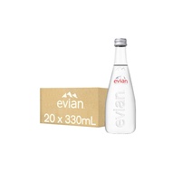【evian 依雲】天然礦泉水(玻璃瓶330ml/20入)X3箱(免運費)