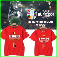 YB1 UEFA Euro 2024 Belgium Spain Portugal Switzerland Turkey red flag emblem 3D summer T-shirt Short