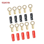 [Bilibili1] 5 Pairs 8 AWG Car Audio Wire Ring Terminal Connector Brass