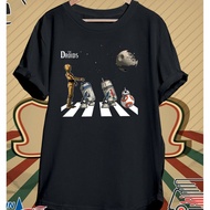 ย้อนยุคMen Printing T Shirt Star Wars Beatles Abbey Road Droids Christmas Giftเสื้อยืดสวยๆ_07S-5XL