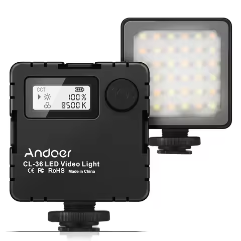 Andoer CL-36 Mini Bi-color LED Video Light 2800K-8500K Dimmable Built-in Rechargeable Battery for DS