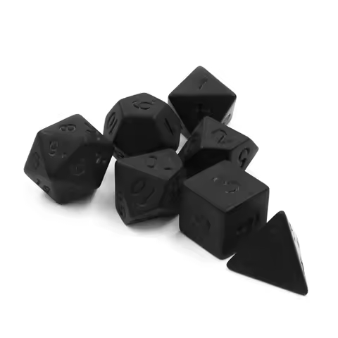 7 Pcs/set Scrubs Pure Black Digital Dice Board Gameaccessories