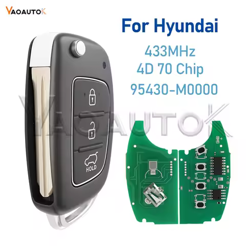 Remote Car Key Fob for Hyundai Creta 2016 3 Buttons 433Mhz 4D 70 Chip Flip 95430-M0000 Aftermarket F
