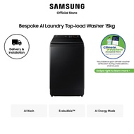 [Climate Voucher Eligible] [Pre-Order] Samsung WA80F15B6BSP Bespoke AI Laundry Top-load Washer, 15kg