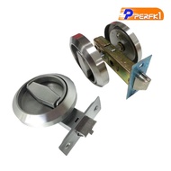 [Perfk1] Round Knobs Ring Pulls Lock Accessories Stainless Steel Practical Outdoor Lock for Corridor