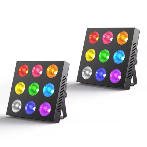 Yiflamefly 2Pcs 9-Eye COB Matrix Light 9X12W RGBW LED Par Lights DMX Stage Lights For DJ Concert Par