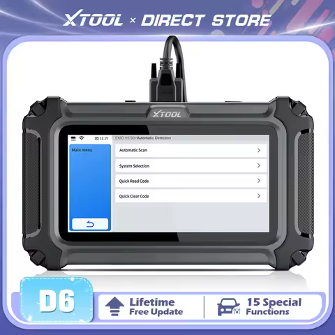 XTOOL D6 Full System Diagnostic Tool Automotive Scanner 15 Reset Services Lifetime Free Update FCA A