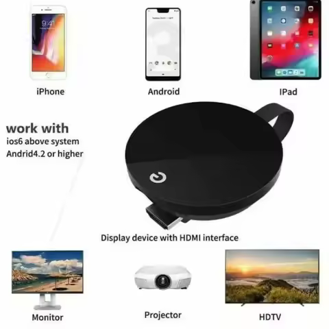 Chromecast Google Wireless WiFi mirascreen HDMI-compatible HD Display Dongle Media Streaming Video t