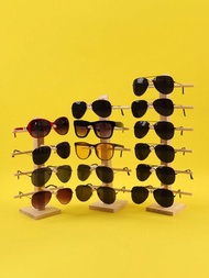 1個天然木製眼鏡展示架，時尚架可展示太陽眼鏡和眼鏡，木製眼鏡組織架，以優雅的方式排列您的收藏品，天然木製眼鏡框展示架，多功能太陽眼鏡和眼鏡架，完美組織您的眼鏡收藏，展現大自然的風采。