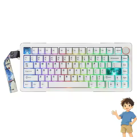 CIDOO QK75 Mechanical Keyboard Tri-Mode Wireless RGB Hot-Swap Gamer Keyboards Support VIA Programmab