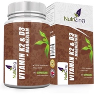 Kapsul Vitamin D3 K2 - 3000IU Vitamin D3, 150mcg VIT K2 (MK-7) - Dihasilkan di UK oleh NutriZing - M