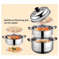 Steamer 3-2 Layer Siomai Steamer Stainless Steel Cooking Pot Kitchenware 2022