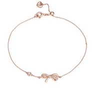 周大福 - 愛在心弦系列:18K/ 750玫瑰色黃金鑲天然鑽石手鍊