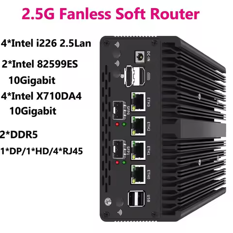 SZBOX H14 Soft Router 4x2.5G i226 4*LAN Industrial Fanless Mini PC 2*DDR5 Soft Router Firewall VPN S