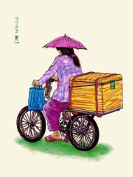 "TAKEOUT" - Manila Ukiyo-E by Marius Black (ORIGINAL ARTWORK)