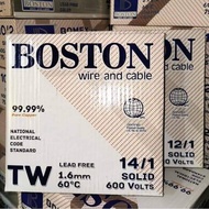 original boston/philflex solid tw AWG wire / 14/1 , 12/1 , 10/1  sold per meter , 100% pure copper