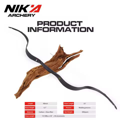 1set Meng Yuan ET-4C 48inch Traditional Carbon Recurve Bow 14LBS-50 LBS for Archery Carbon Recurve B