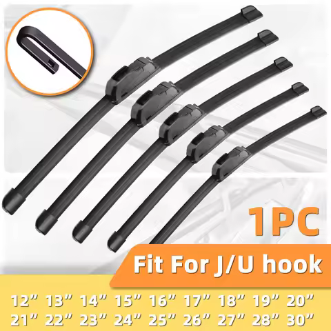 1PC Car Windshield Wiper Blade J/U Universal Soft Rubber Boneless Car Wiper 12"13"14“15"16”17"18“19”