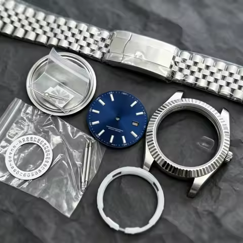 41MM 8215 R Case Dial Strap Hands Set for 8200 2813 Movement Sapphire Crystal Luminous Watch Accesso