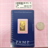 Murni Mewah Emas999.9, Gold Bar Pamp Gold Bar Bunga Rose G5 Gram 1128 1.6 cm Pd H79889