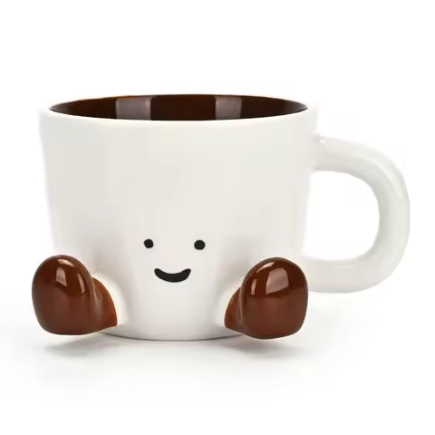 Ceramic Coffee Mug Cup with Smiley Face 10 Oz/300 Ml Easy To Clean Tea Cup Suitable for Home Office 