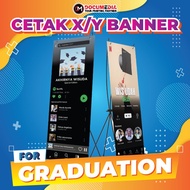 Cetak X Banner Wisuda Standing Banner - Free Desain