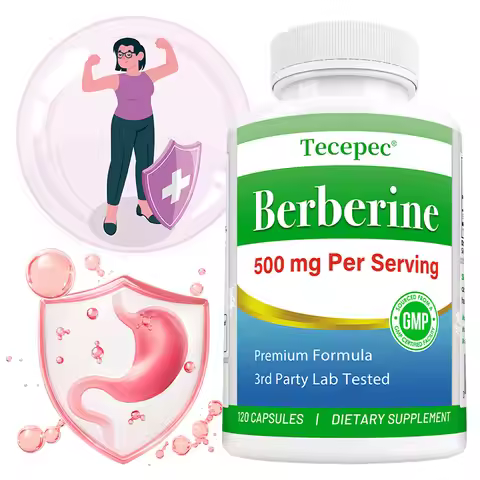 Berberine HCl 500mg Capsules, Support Metabolism, Cholesterol, Glucose Balance, Liver, Digestive, Im