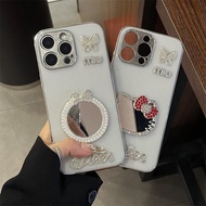 Electroplated Silver White Phone Case Huawei P40 P50 P60 P70 Pro Mate 30 40 50 60 70 Pro Bling Rhine