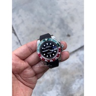 Seiko Mods Green red GMT Master II Seikolex automatic watch mechanical watch rubber strap