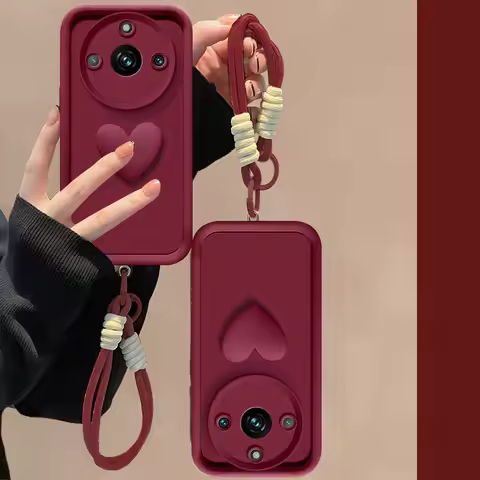 For Realme 11 Pro + Phone Case For Realme 11 Pro For Realme 11 Pro Plus Love Heart Strap Shockproof 