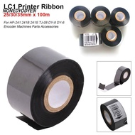 NONEDYODYE9I 1Roll LC1 Printer Ribbon, 100m Black Printer Tape, Durable 25/30/35mm Thermal Coding Pr