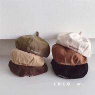Children Accessories Girls Hats C230626embroidered Smiley Pumpkin Hat Beret Kids Hat Kids Cap