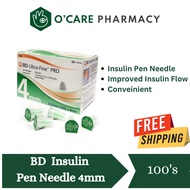 BD Ultra Fine Universal Fit Insulin Pen Needle 4mm x 32G (100pcs) for Diabetes Insulin Injection