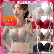 ⚡24H SHIPPING⚡ [buy 1 Take 1]32-38ab Women Push Up Wireless Bra Seamless Foam Padded Strap Letter Pr