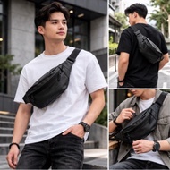 【READY STOCK】 Beg Pinggang Kulit Premium Lelaki Beg unisex leather sling waist high quality - Brande