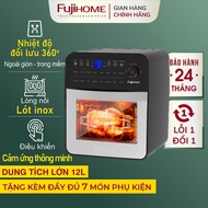 Nồi chiên không dầu Nhập Khẩu 12L A12D FUJIHOME Nồi chiên công nghệ RAPID AIR - Điều khiển cảm ứng